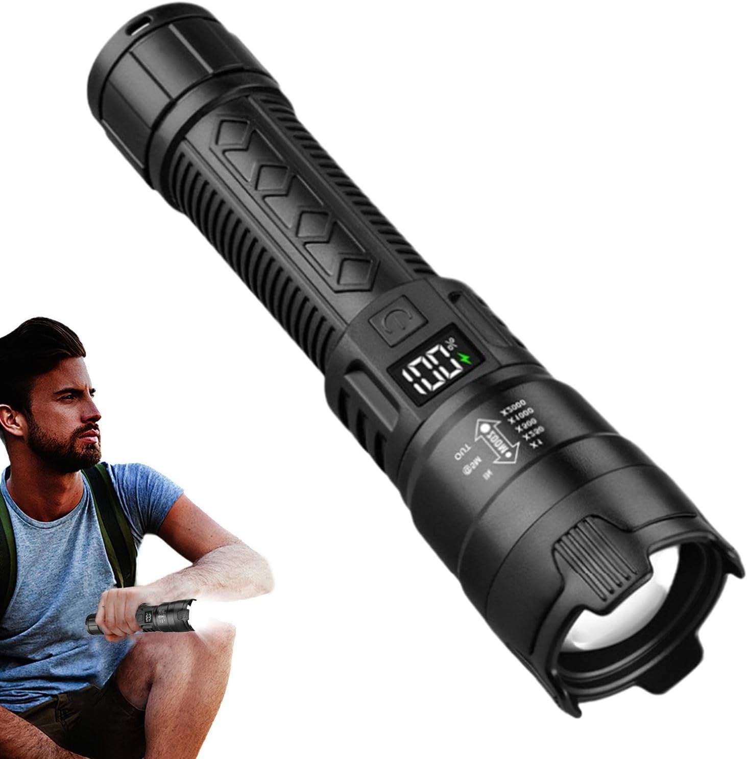 Outdoor Lighting Quality - Tactical LED Flashlight 2000LM USB Rechargeable