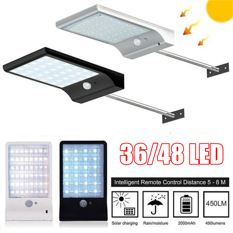 Outdoor Lighting With Outlet - Solar Wall Lights Outdoor Waterproof 36/48