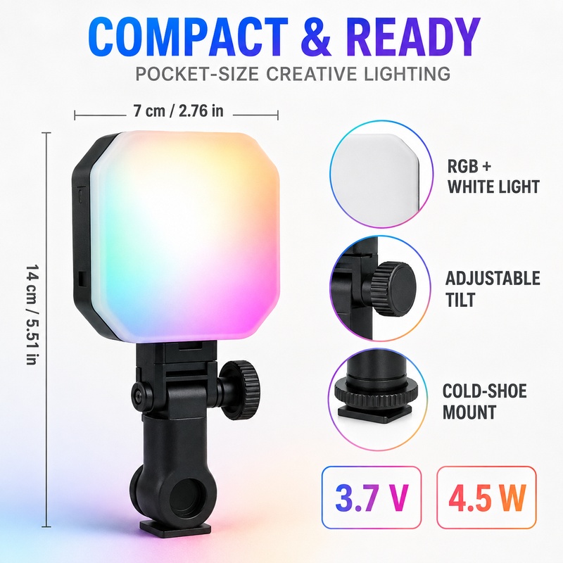 Mini RGB Pocket Light Portable - đánh giá và giá Outdoor Lighting Video Shooting