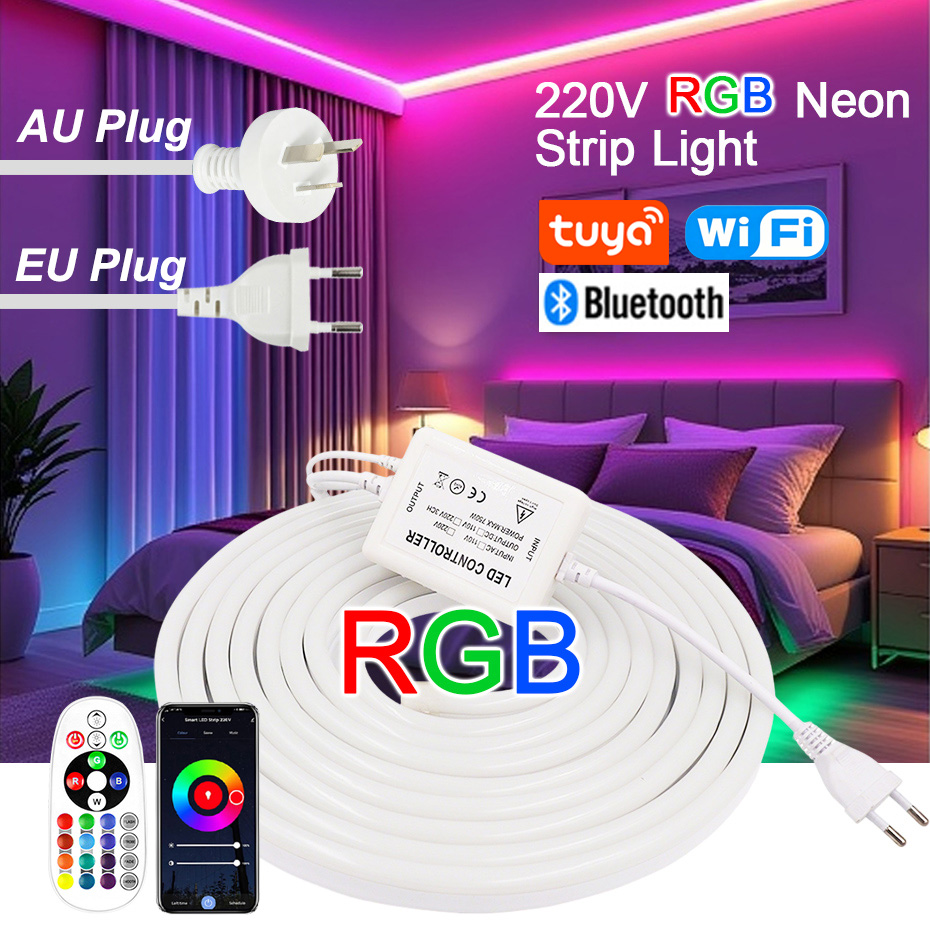220V RGB LED Neon Strip with E - đánh giá và giá Outdoor Lighting Timer Switch