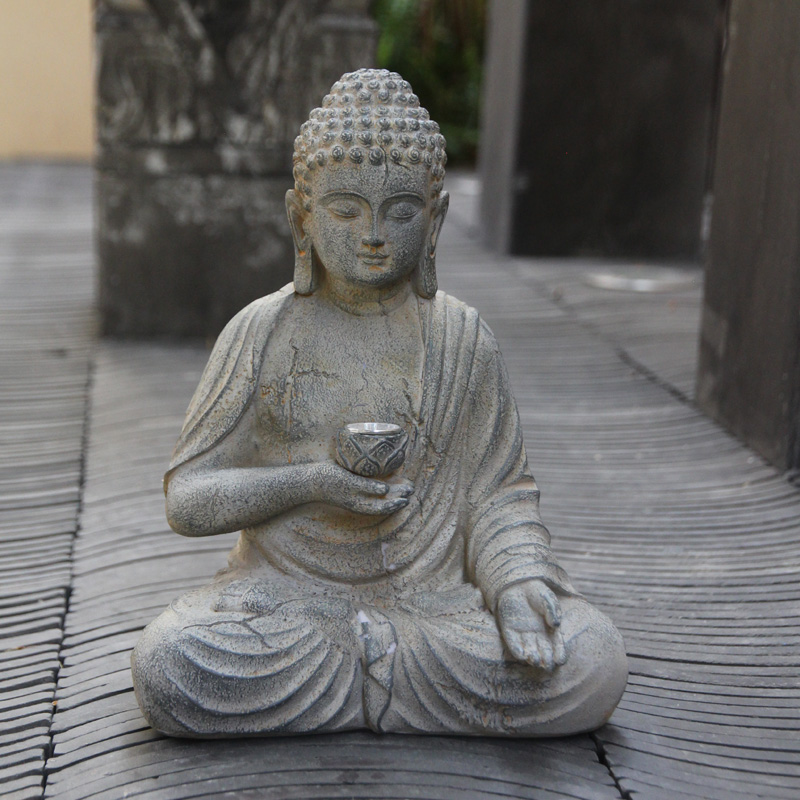 Resin Solar Buddha Statue Scul - đánh giá và giá Outdoor Lighting Traditional