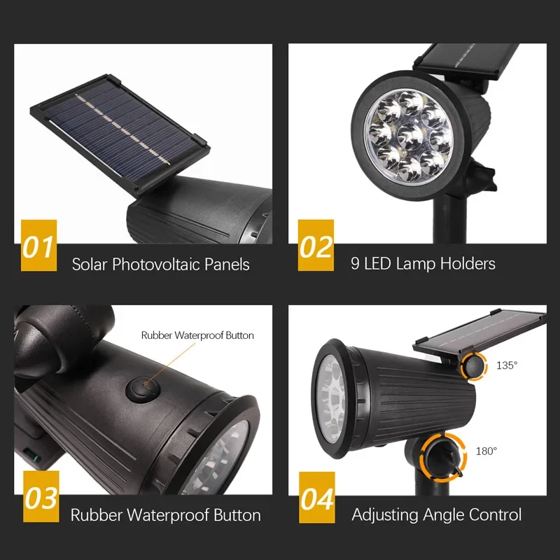 Solar Spotlight Outdoor Garden - đánh giá và giá Outdoor Lighting With Outlet