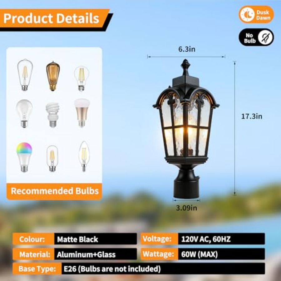 Sensor Outdoor Post Lights Wat - đánh giá và giá Outdoor Lighting Lamps