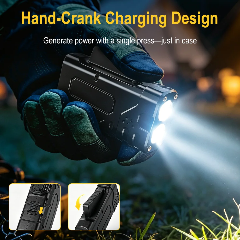 BORUIiT Hand Crank EDC LED Fla - đánh giá và giá Outdoor Lighting Quality