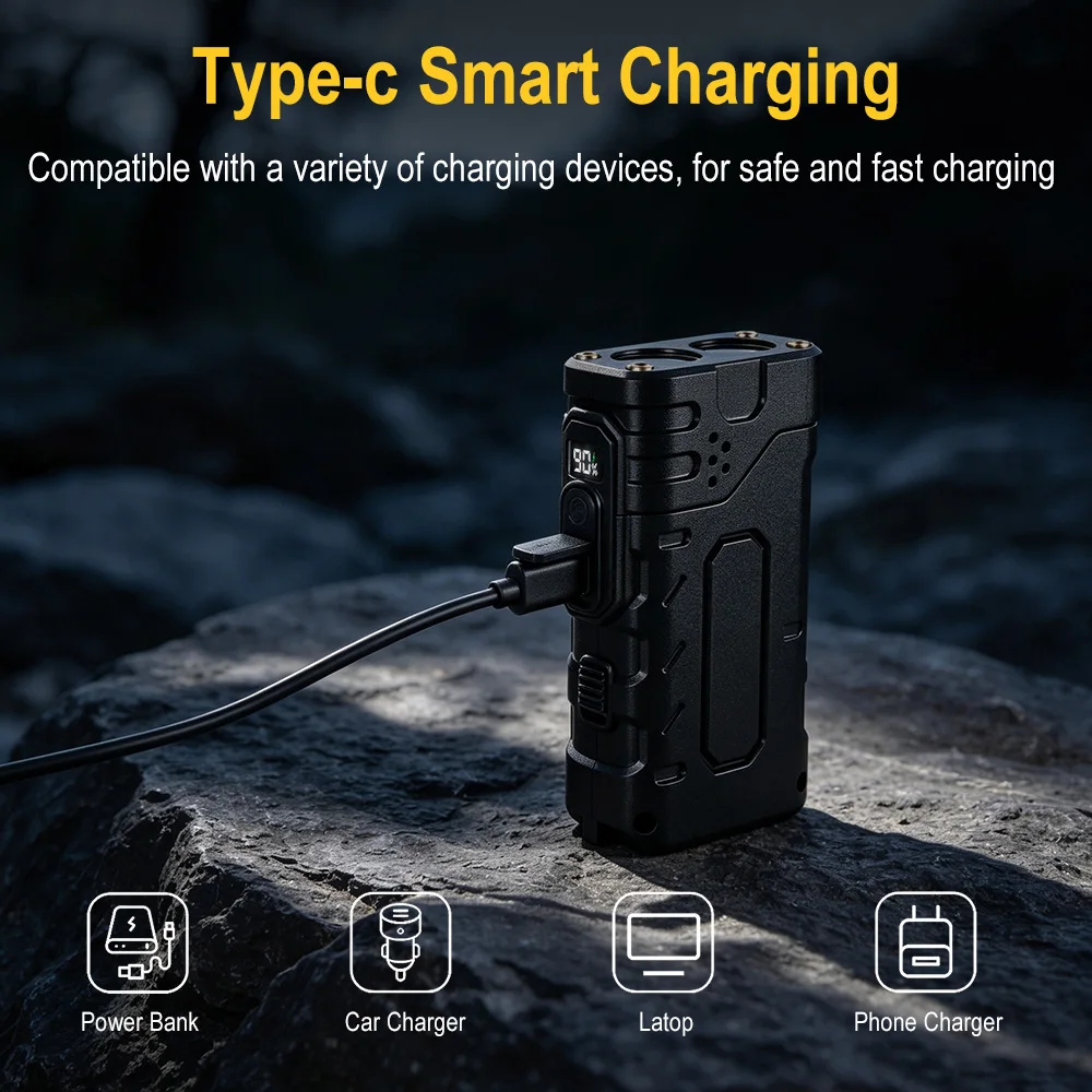 BORUIiT Hand Crank EDC LED Fla - đánh giá và giá Outdoor Lighting Quality
