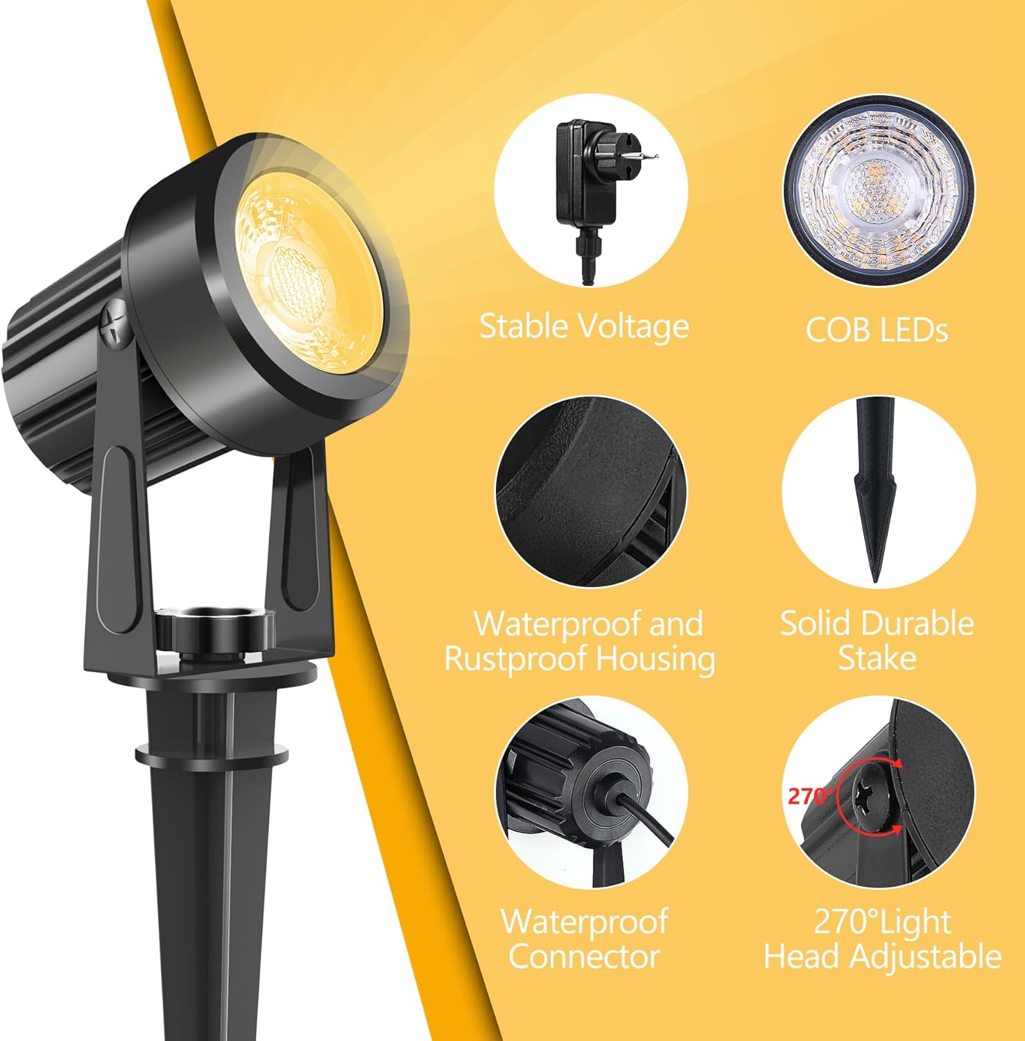 4/6/8LEDS 3000K Outdoor Spotli - đánh giá và giá Outdoor Lighting Driveway