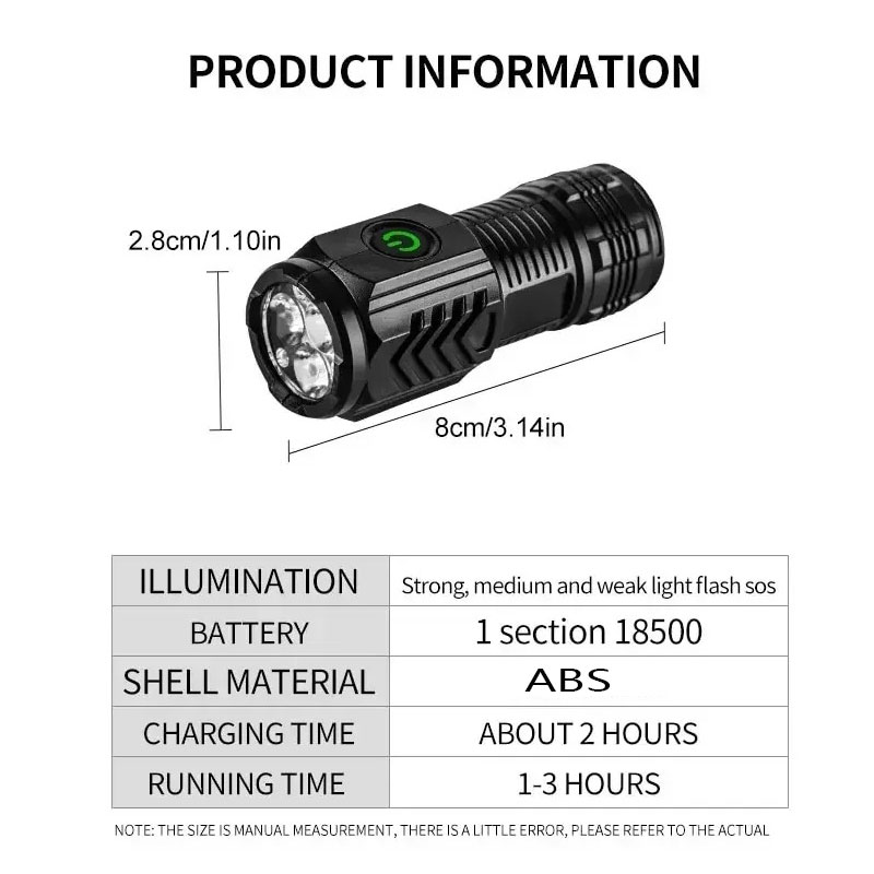Mini 3LED Flashlight With Pen  - đánh giá và giá Outdoor Lighting Quality