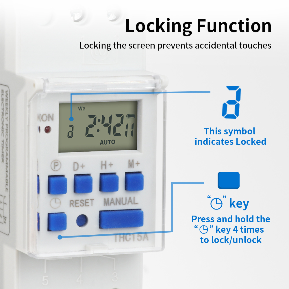 TNCE 220V Timer Switch THC15A  - đánh giá và giá Outdoor Lighting Timer Switch