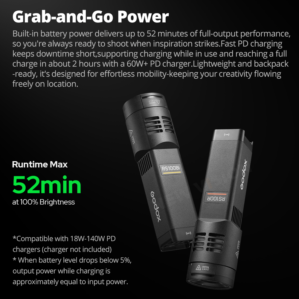 GODOX RS100Bi 28600Lux Bi-colo - đánh giá và giá Outdoor Lighting Video Shooting