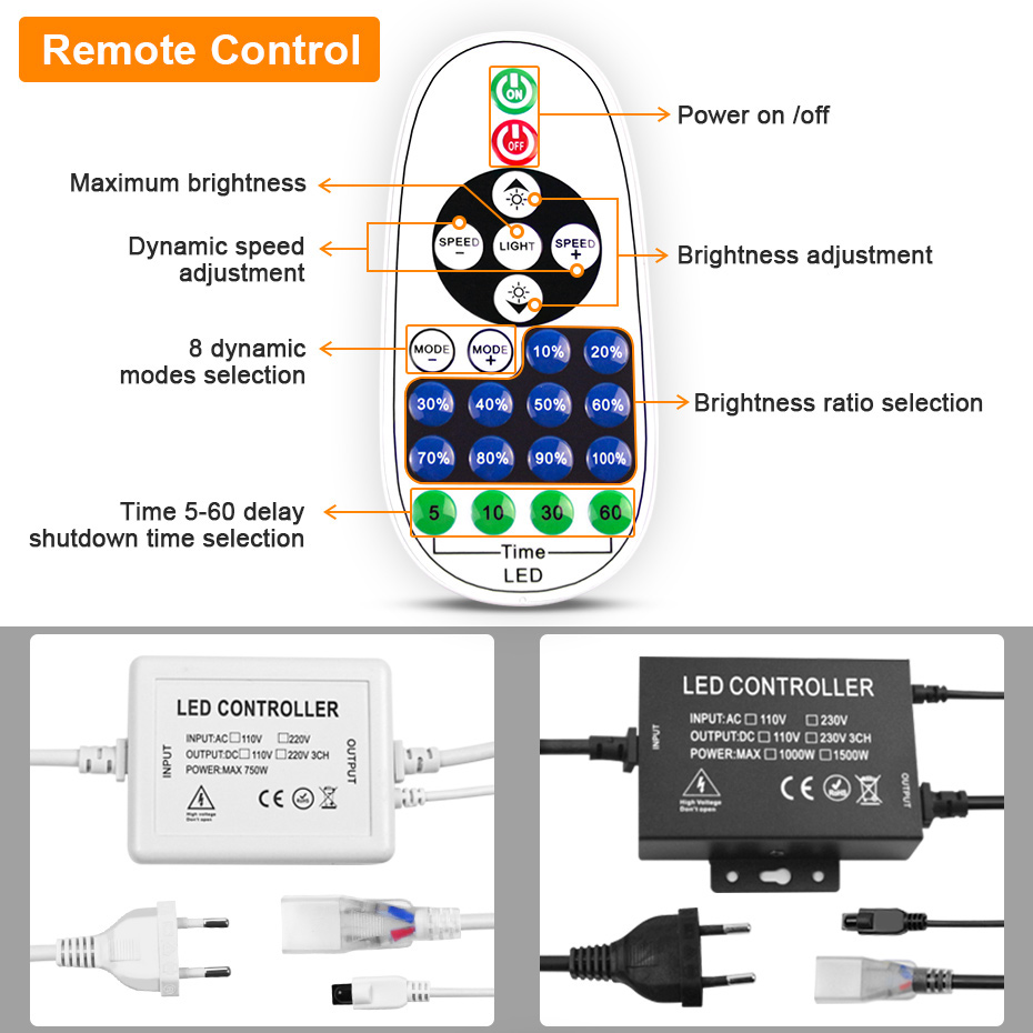 LED Neon Strip 220V 2835 120 L - đánh giá và giá Outdoor Lighting Timer Switch